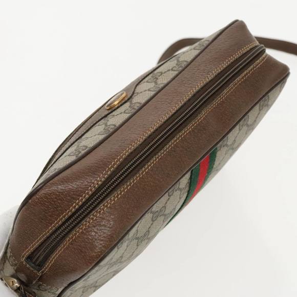 GUCCI GG Supreme Web Sherry Line Shoulder Bag PVC Beige 904 02 005 Auth 96357 - Picture 6 of 16